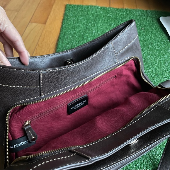 Vintage Liz Claiborne Brown Leather Handbag - Picture 3 of 6